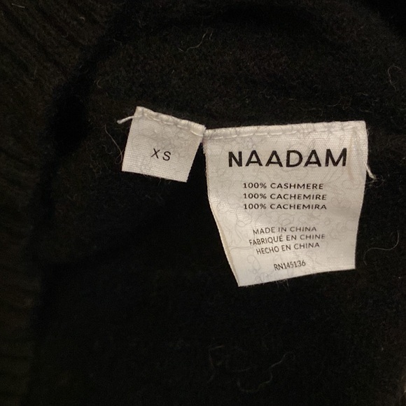Naadam cashmere v neck sweater black xs - Picture 3 of 5